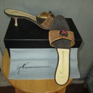VICINI GIUSEPPE ZANOTTI Kitten Heel Slide On Sandals